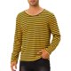thumbnail image 1 of INSPIRE CHIC Camiseta a Rayas para Hombre Cuello Redondo Casual de Manga Larga Básica S Amarillo Negro, 1 of 6