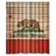 thumbnail image 1 of Cortina de ducha con diseño de la bandera del estado de California, juego de cortina de baño con ganchos, tamaño 60 x 72 pulgadas, 1 of 3