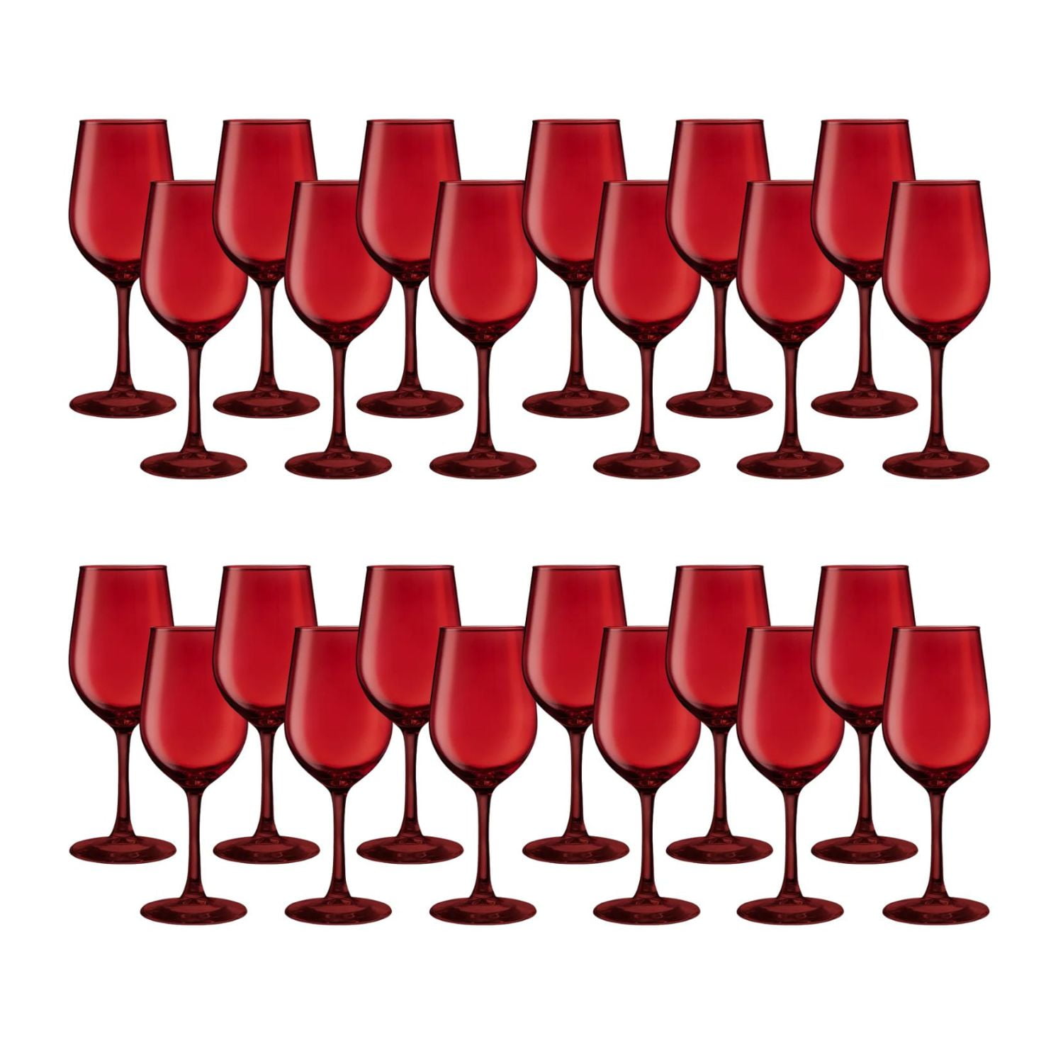 Set 24 Copas Vino Full Color Rojo Allegra 330ml Vidrio