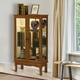 thumbnail image 3 of Curio Cabinet Lighted Curio Diapaly Cabinet with Adjustable Shelves and Mirrored Back Panel, Tempered Glass Doors (Oak, 3 Tier), (E26 light bulb not included), 3 of 3