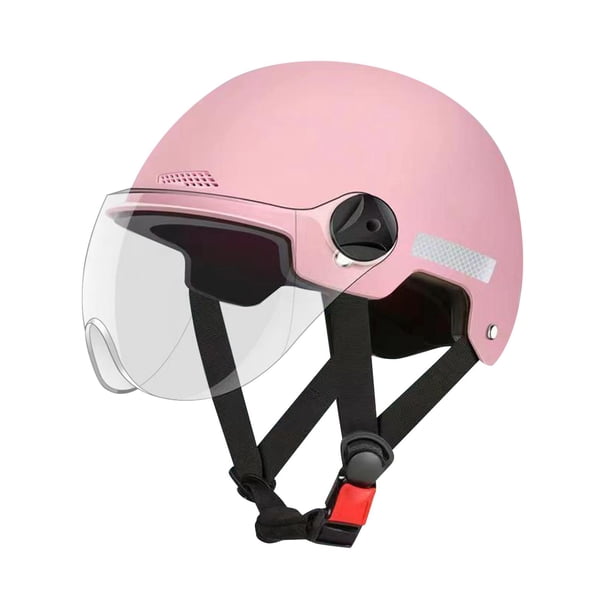 Casco de ciclismo para adultos, forro de capa de amortiguación transpirable, protección efectiva para la cabeza, casco de media cara para verano Rosa