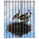 thumbnail image 1 of Cortina de ducha con diseño de cigüeñas, pájaros y nidos de animales, juego de cortina de baño con ganchos, tamaño 60 x 72 pulgadas, 1 of 3