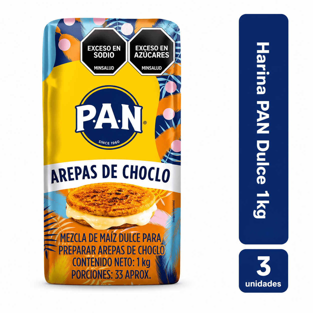 Alimentos Polar - Pack 3 Harina De Maiz Dulce Pan 1 Kilogramo