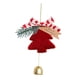 thumbnail image 1 of Colgante Rojo Oscuro Árbol De Navidad Con Campana, 1 of 3