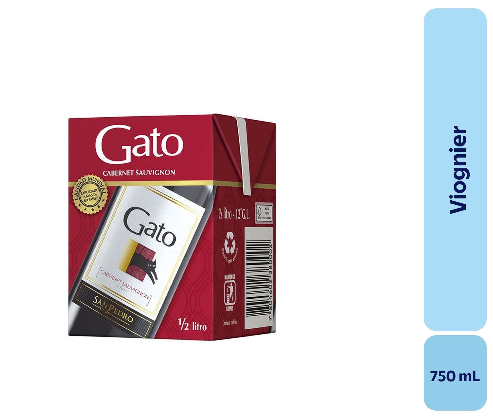Vino Tinto Viognier Gran Reserva Botella 500 ml Gato