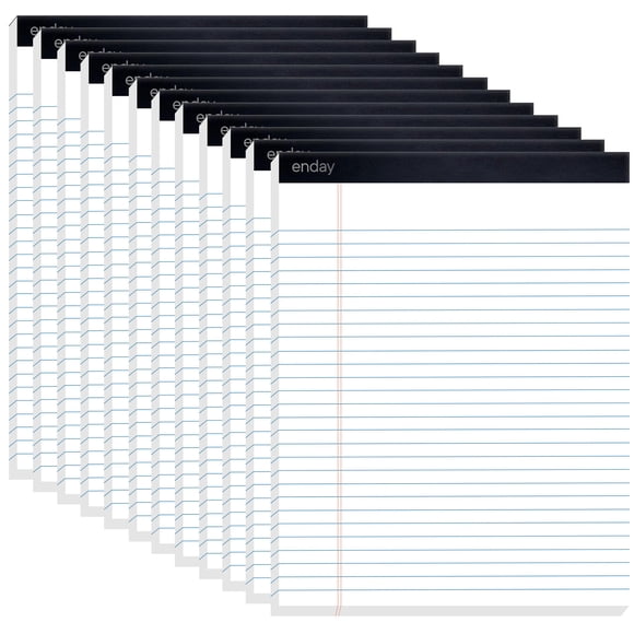 Legal Pads Enday, 21,6 x 27,9 cm (paquete de 12), 50 hojas por bloc