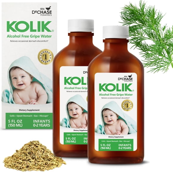 Agua de Gripe Dr. Chase Kolik para bebés sin alcohol 150 ml x2