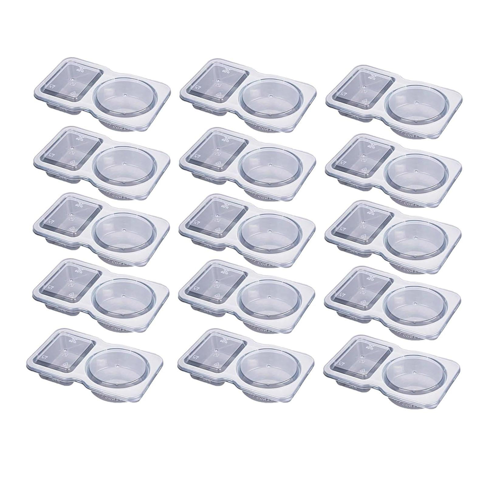 Magideal - Contenedor De Condimentos De Doble Compartimento, 15 Uds., Dividido Para Aperitivos De Salsa De Trabajo