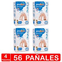 Pañales Emubaby Premium Manga X4- Talla Xg - 56 Pañales