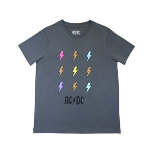 Ac/Dc - Polera Mujer You Acdc Relampagos Gris