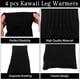 thumbnail image 3 of 4 pares de calentadores de piernas kawaii, calentadores de piernas acampanados Y2k, ropa gótica Gyaru, accesorios Lolita para mujeres y niñas, negro, blanco, gris, talla única, 3 of 7