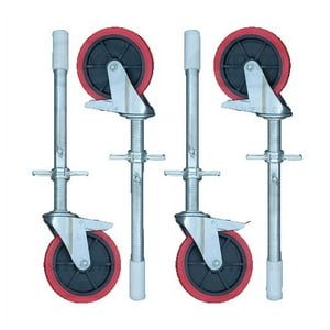 Bryo - Kit (4) Ruedas De Andamio Freno Y Base Husillo 6""