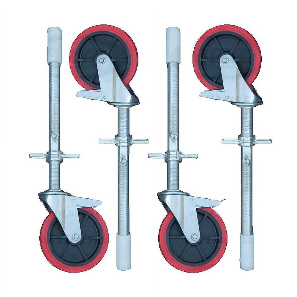 Bryo - Kit (4) Ruedas De Andamio Freno Y Base Husillo 8