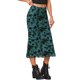thumbnail image 4 of INSPIRE CHIC Falda Floral para Mujer con Cintura Alta Elástica de Malla Cola de Sirena Otoño Invierno Elegante Falda Midi XL Azul Pavo Real, 4 of 6