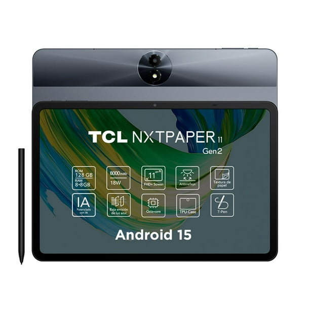 Tablet TCL NXTPAPER 11 Gen2 128GB + 8GB Lápiz + Flip Case | Lider