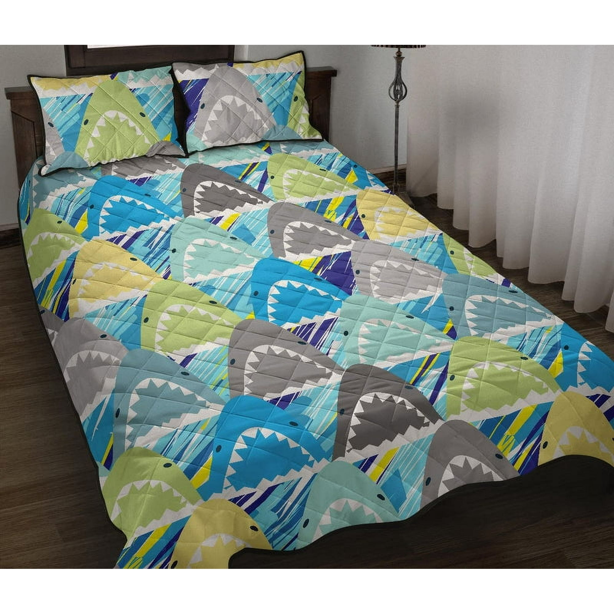 Milsleep - Juego De Cama Edredón Con Estampado De Cabeza De Tiburón