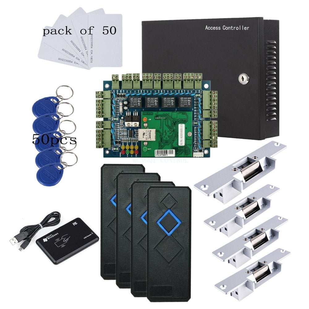 Kit De Panel De Control De Acceso Mengqi-control Tcp/ip Rfid De 4 Puertas