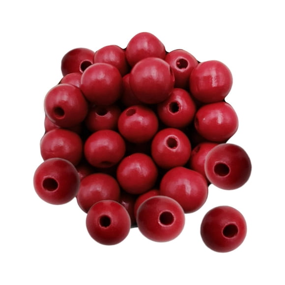 100x Cuentas De Madera Cuentas De Madera Hechas A Mano Sin Terminar Para Hacer Joyas Guirnaldas Rojas