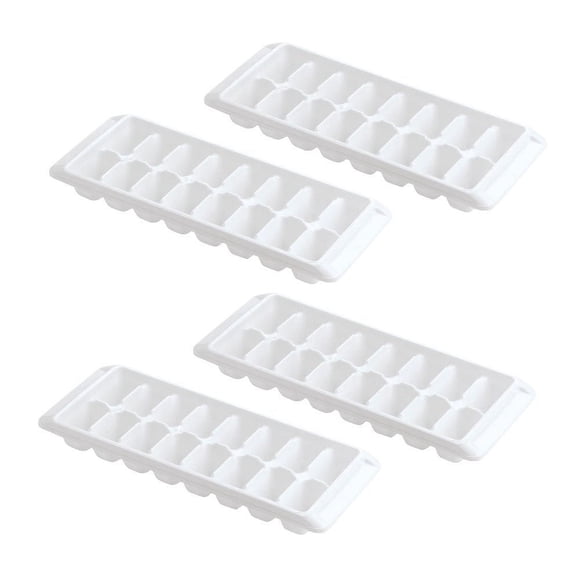 Bandeja para cubitos de hielo Kitch, fácil de liberar, blanca, 16 bandejas (paquete de 4)