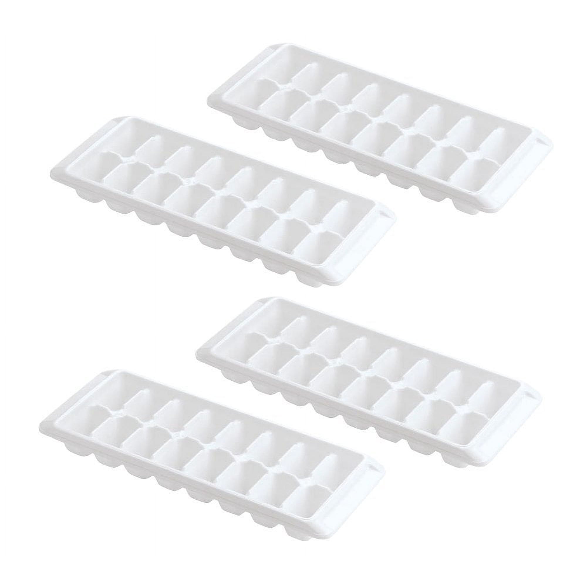 Kitch Fix - Bandeja Para Cubitos De Hielo Kitch, Fácil De Liberar, Blanca, 16 Bandejas (paquete De 4)