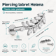 thumbnail image 2 of Piercing Helena labret 8mm 16G zirconias Titanio plateado, 2 of 3