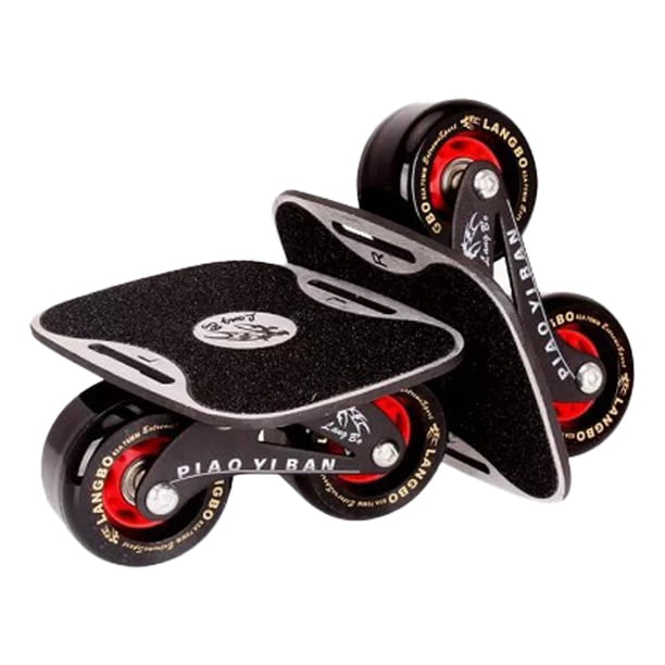 Patines de derrape en carretera, placa portátil, ligero con ruedas, tabla de derrape deslizante para exteriores, monopatín dividido para niños y niñas Rueda de placa de aluminio