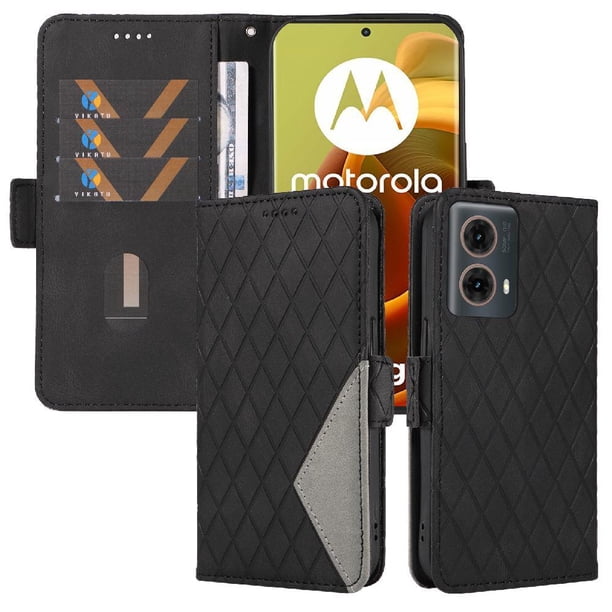 Funda Cartera para Motorola MOTO G85 con Tarjetero Soporte y Correa Negro