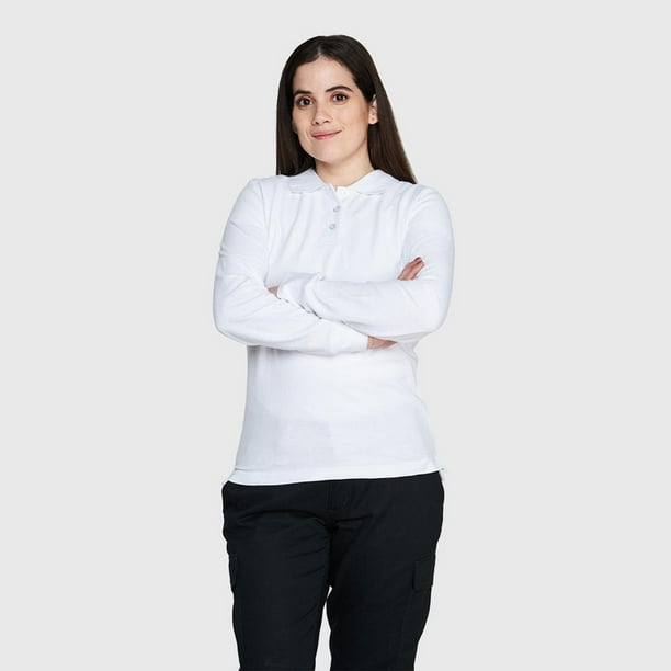 Polera Pique Mujer 80/20 M/L blanco L