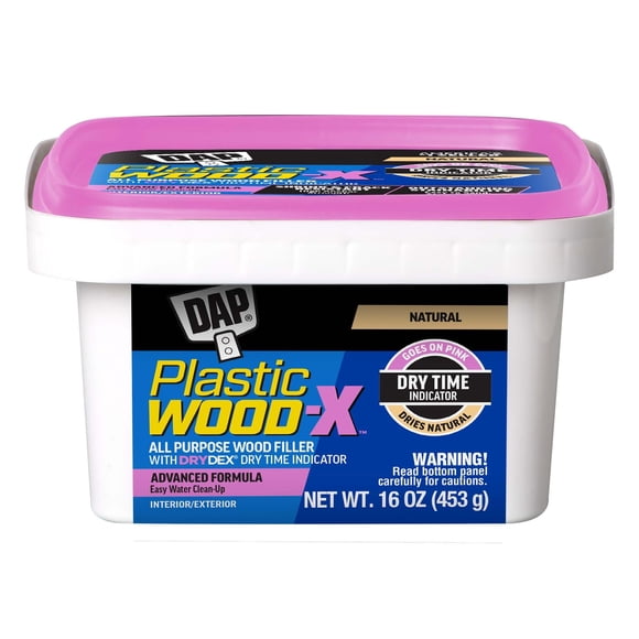 Relleno para madera DAP Plastic Wood-X con DryDex Natural, 473 ml