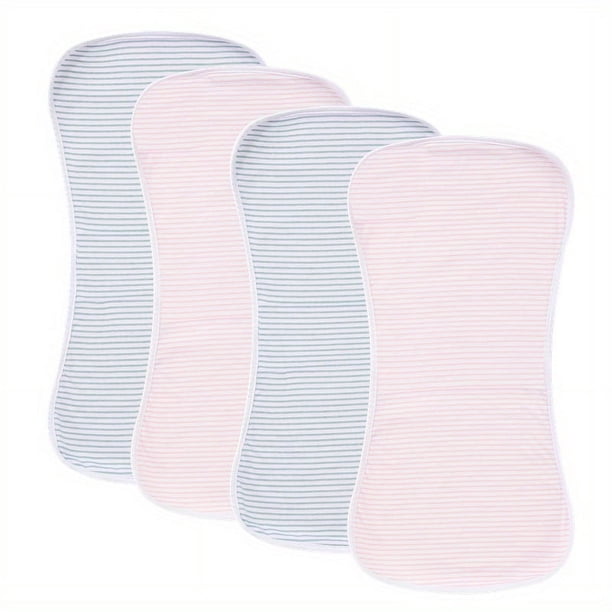 4 Packs Ultra-Soft Cotton Burping Clothes - Large, Absorbent, Waterproof Baby Burp Cloths In Cute Unisex Designs