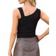 thumbnail image 3 of INSPIRE CHIC Top de Tirantes Casual para Mujer Sin Mangas Cuello Asimétrico Ajuste Ceñido Fiesta Verano Crop Tops L Negro, 3 of 6