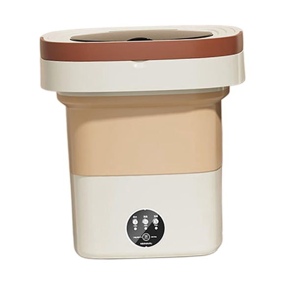 Lavadora plegable Lavadora de cubo pequeña 8L 3 modelos Alta potencia Durable Fácil de transportar Lavadora pequeña compacta para RV Lavandería Aparta Beige