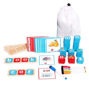 Magideal - Juguete Educativo Montessori Para Ortografía De Palabras De Madera, Juegos De Memoria Para Mejorar Las Habilidades Lingüísticas, Tablero De Rompecabez