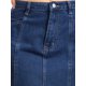 thumbnail image 5 of INSPIRE CHIC Falda Midi de Mezclilla para Mujer Cintura Alta con Dobladillo de Cola de Pescado Falda de Jean Acampanada Azul Oscuro L, 5 of 6