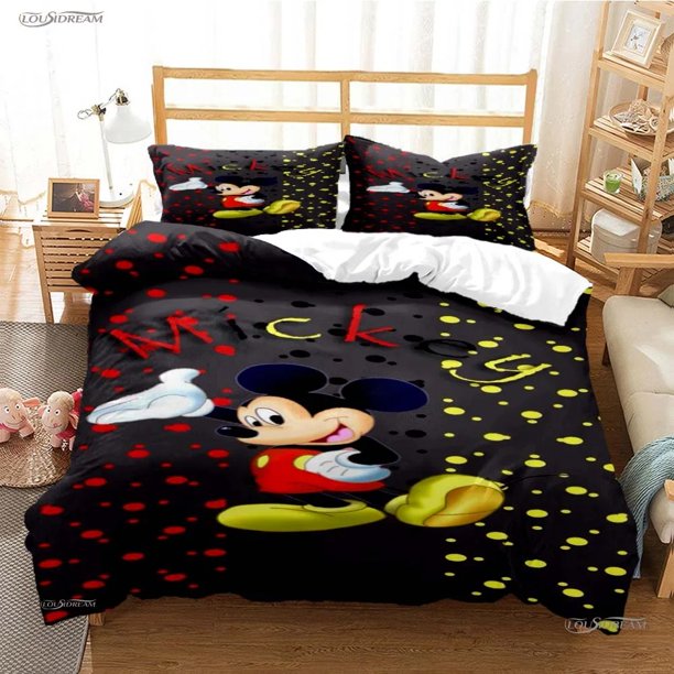 duvet cover set Mickey Minnie pattern 3 Digital printing bedding set Cute princess style Children's gift Bed Sheets
