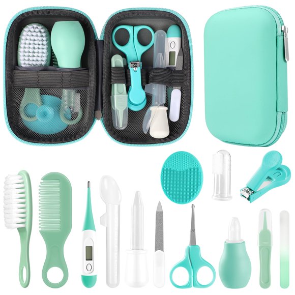 Kit de cuidado de bebés WXA 14 en 1, set de cuidado de seguridad para bebés (verde)