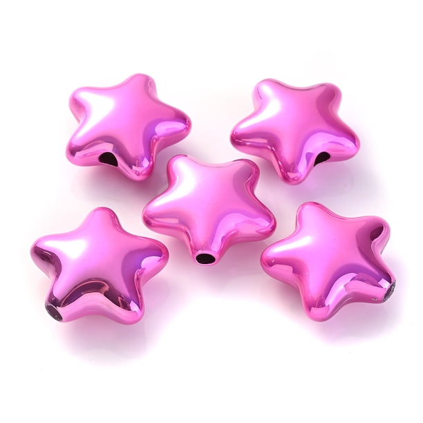 10pcs 20x21mm Big Size Star Spacer Beads Acrylic Five-Pointed Star Beads Charms Creative For DIY Bracelet Necklace Handmade Crafts Jewelry Making Supplies