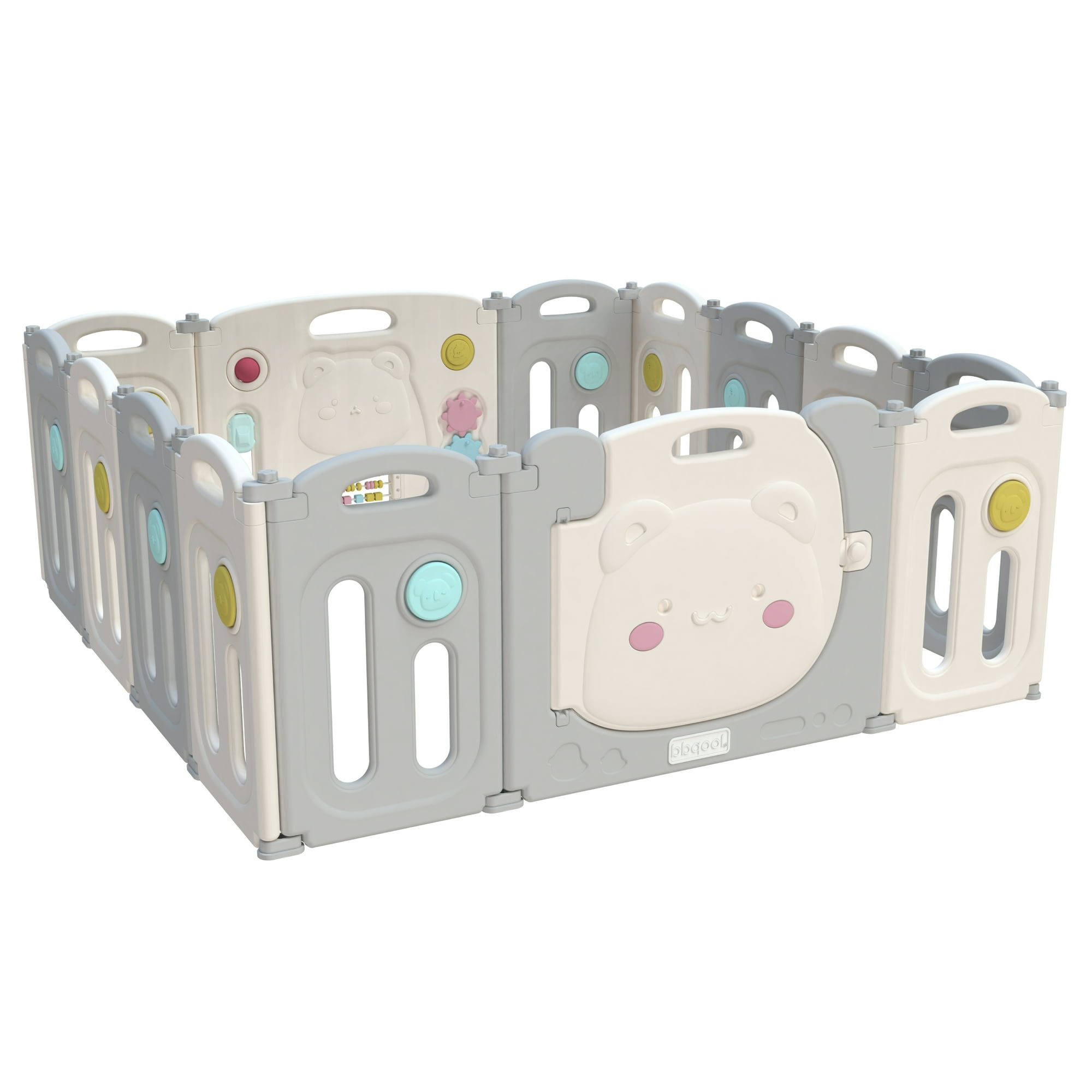 Bbqool - Corral Didáctico De Juegos Plegable Kiddy Grey