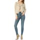 thumbnail image 2 of INSPIRE CHIC Chaqueta de motocicleta para mujer de ante sintético color sólido con cremallera asimétrica S Beige, 2 of 8