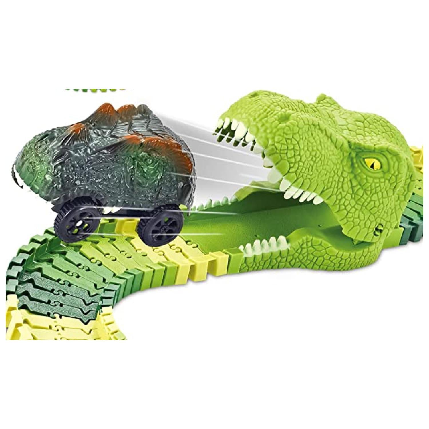 Total Click - Juguete Pista Carrera Autos Dinosaurios 147 Pzas