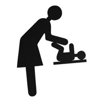 Bothyi - Letrero Para Habitación De Madre, Letrero Para Puerta Con Cambio De Pañales, Acero Inoxidable, Para Centros Comerciales, Color Negro