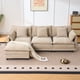 thumbnail image 2 of coffee color 3-seat combo sofa with storage ottoman for living room apartment bedroom and compact room, Upholstered sectional Couch, L Shaped Bench with a footrestco, 2 of 3