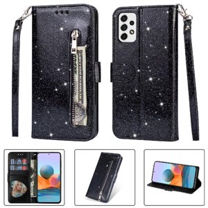Funda Para Foxdock Elegante Funda Samsung Galaxy A53 5G Glitter Con Cremallera-Ideal Para El Uso Diario