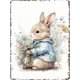 thumbnail image 1 of Letrero estaño conejo Pascua retro conejo vintage metal hogar jardín sala decoración pared Pascua 20x30cm, 1 of 6