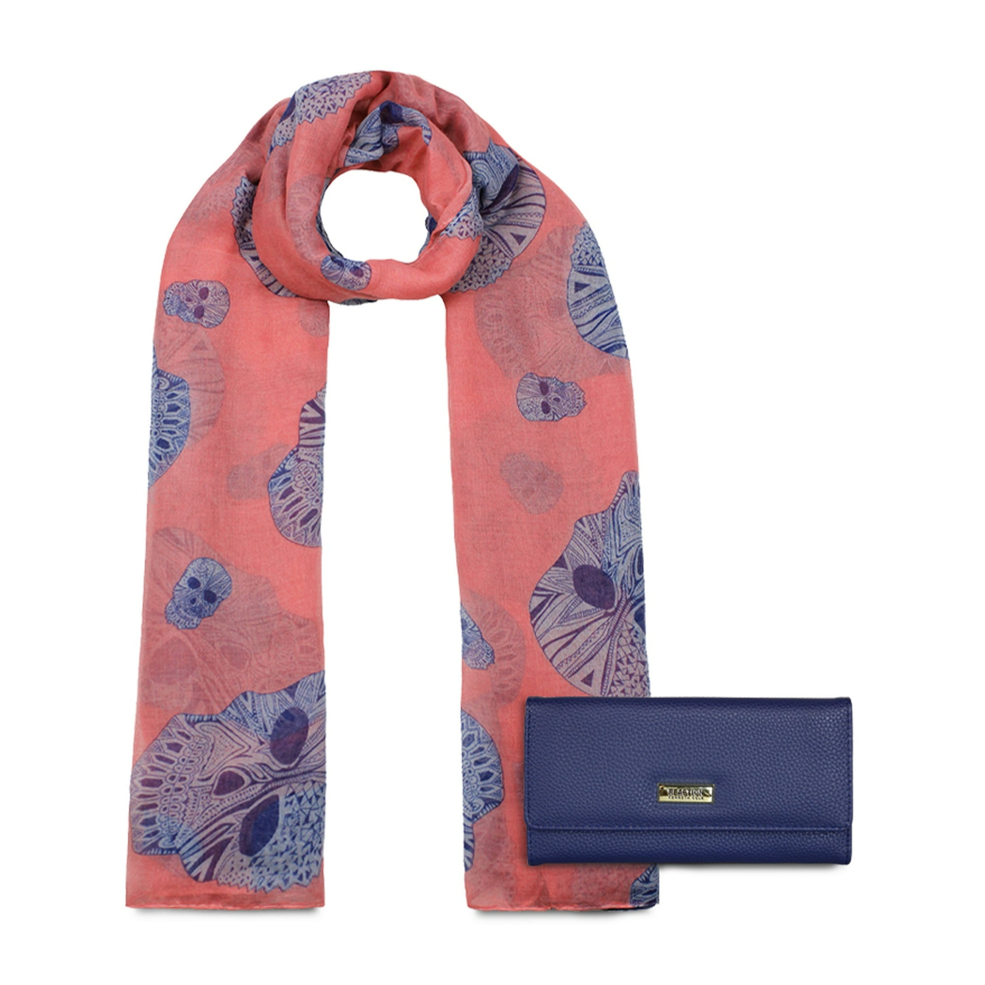 Kubayoff - Kenneth Cole - Pack Bufanda Omani Coral + Billetera Fidelia Azul