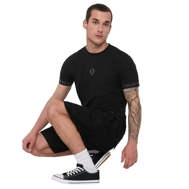 Bermuda Hombre Cargo Twill Negro Corona