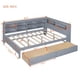 thumbnail image 3 of Wooden Full Size DayBed with 2 Drawers, DayBed with Storage Shelf and USB Charging Ports,Grey, 3 of 3