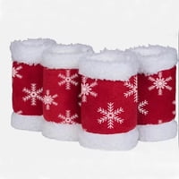 Xusx111 - Navidad Rojo Protectores De Piernas De Caballo Polar Lana De Pie Envolturas, Paquete De 4, Para Caballos Pierna Suelta Y Cómoda Para Desfiles De Navidad (Copo De Nieve)