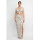 thumbnail image 1 of Conjunto de Top Floral con Nudo Delantero y Falda Larga Fruncida Azul Bebé S, 1 of 5