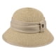 thumbnail image 1 of Sombrero Gatsby de lino para mujer con banda de encaje y flor, 1 of 4